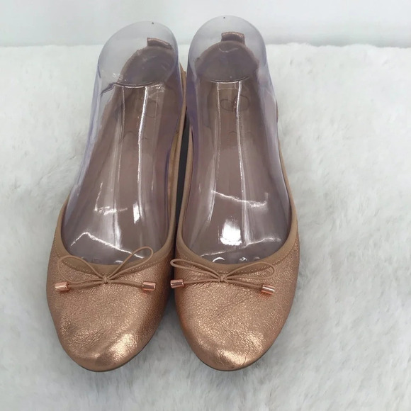 Jessica Simpson Nalan Leather Rose Gold Ballet Flats Casual Career Size 7.5 - Picture 4 of 11